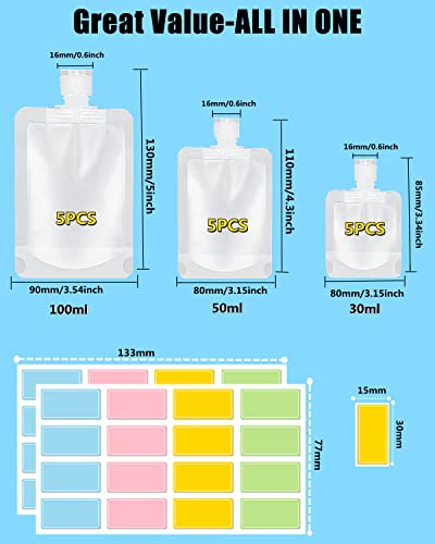 17 Pack Travel Pouches for Toiletries (B-17pcs)