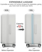 28 Inch Expandable Checked Luggage (Smoke White / 28 Inch EXT)