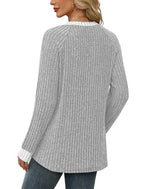 Sweaters for Women Lightweight Teacher Shirts for Women Fall Clothes Casual Boat Neck Long Sleeve Tunic Tops for Women Loose Fit Dressy Maternity Comfy Basic Grey XL (X-Large / 03-grey)