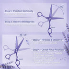 5.5 in Hair Cutting Shears Kit with Bag for Barbers (5.5 Inch / Purple)