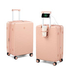 Hard Case 24 Inch Expandable Check in Luggage with Wheels (Pink / Expandable 24 Inch)