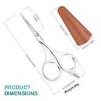 4.9 inch Professional Grooming Scissors for Men Facial Hair Removalr (Silver)