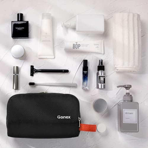 Travel Toiletry Bag for Men (Black & Orange)