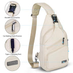 Sling Bag for Women (Leather Beige / Large)