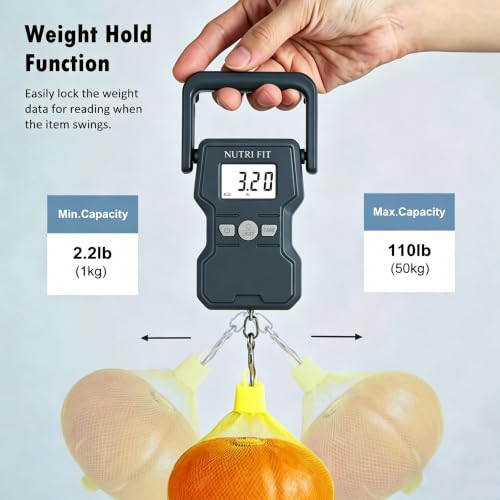 Luggage Weight Scale 110lb Hanging Luggage Scale for Suitcase (Gun Grey)
