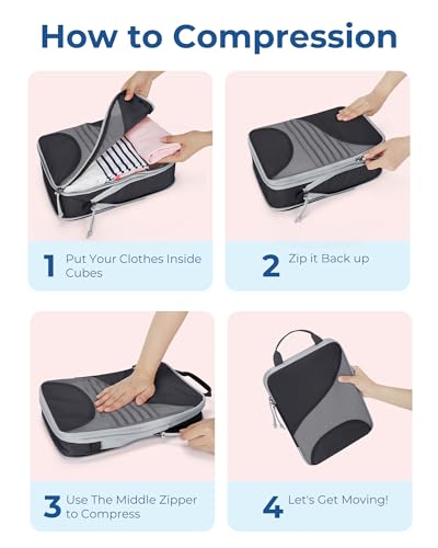 Compression Packing Cubes (Jet Black / 6 Set)