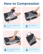 Compression Packing Cubes (Jet Black / 6 Set)