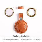 Genuine Leather Keychain Holder Compatible with Airtag 2nd & 1st Gen ([1 Pack] Brown V1.0)