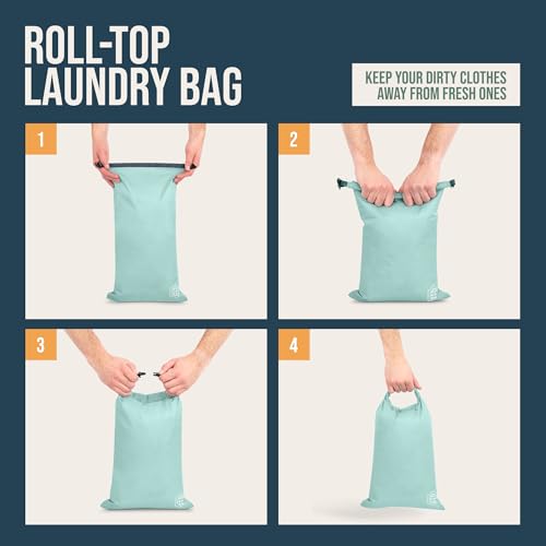 Compression Packing Cubes for Carry (6 Piece / Dusty Teal and White)