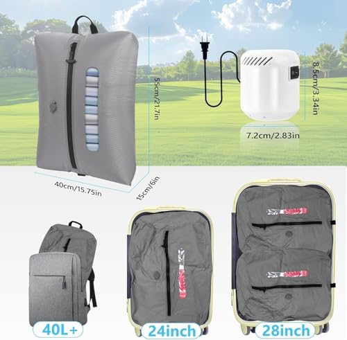 Vacuum Travel Bags with Pump (Grey / 2PC+Pump)