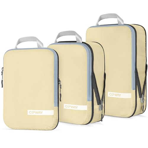 Compression Packing Cubes for Travel (Vanilla Cream / 3PCS)