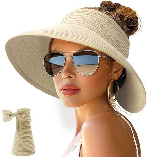 Sun Hat for Women Roll (One Size / Plain Beige)