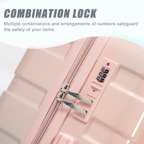 3 Piece Luggage Sets (Pink+Blue)