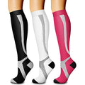 Compression Socks for Women & Men Circulation (Small-Medium / 19 Strip-black/White/Pink)
