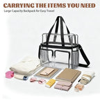 Travel Toiletry Bag with Jewelry Organizer (Clear Black 03)