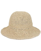 Womens Crochet Straw Sun Hat Foldable Floppy Wide Brim Beach Hat for Summer (One Size / Beige)