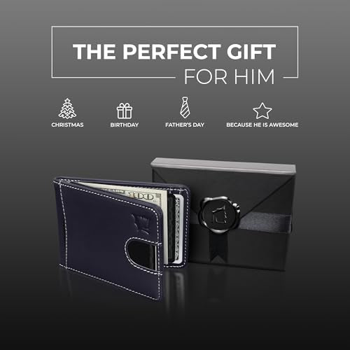 Cash Pocket Slim Wallet for Men (Navy Blue)