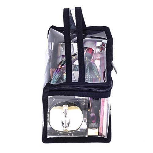 Small Rectangular Clear PVC Makeup Bag Make Up Artist Tool Organizer Pouch Bag Transparent Vinyl Cosmetic Bag Actor Bag with Handle