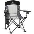 Heavy Duty 400lbs Mesh Back Camping Chairs with Lumbar Support (Black&grey / 1PC)