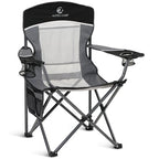 Heavy Duty 400lbs Mesh Back Camping Chairs with Lumbar Support (Black&grey / 1PC)