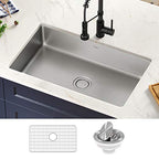 Dex 32 inch Undermount 16 Gauge Stainless Steel Single Bowl Kitchen Sink (32 Inch / Single Bowl)