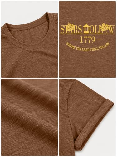 Fall Leaf Shirts 1779 Autumn Festival Short Sleeve Tee Tops Coffee (Medium / Coffee)