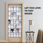 35 Pocket Over Door Shoe Organizer with 4 Metal Hooks（Grey） (grey / 66.9" x 27")