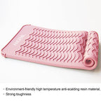 Heat Resistant Silicone Flat Iron Mat Pouch (Blush)