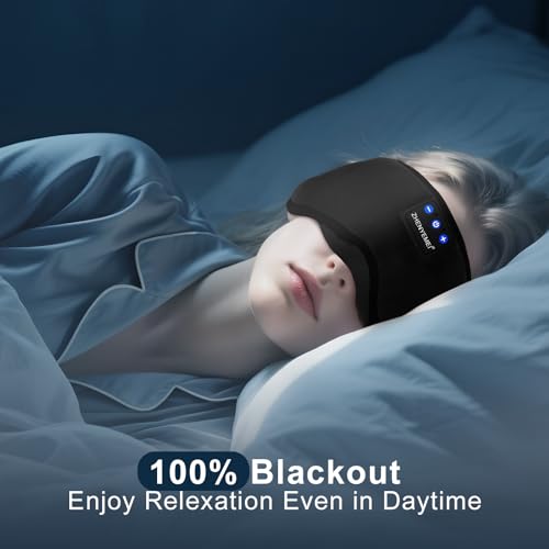 Sleep Mask with Bluetooth 5.4 Headphones (Deep Black)