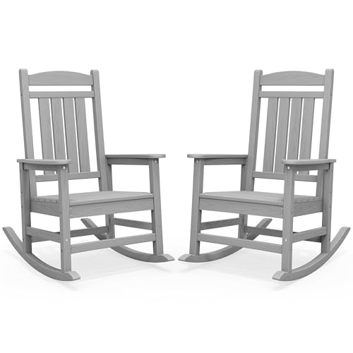 Outdoor Rocking Chair Set of 2 (Light Gray / 2 Packs)