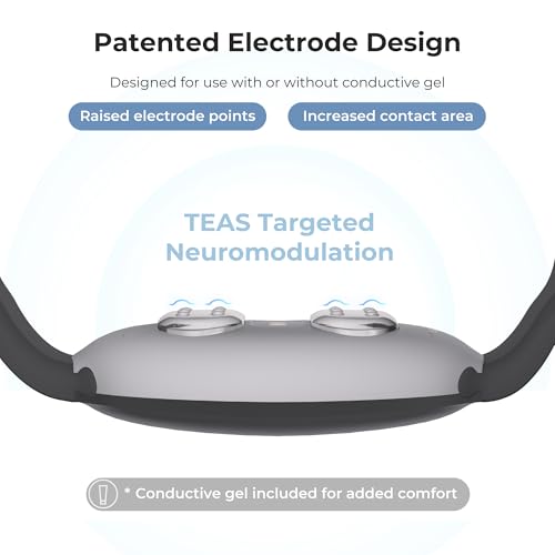 Fashion FDA Cleared Relieve Nausea Electrode Stimulator Morning Sickness Motion Travel Sickness Vomit Relief Rechargeable No Gel Drug Free Wrist Bands Without Side Effects (Charcoal Black)