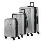 7272 Energie Hardside Expandable Luggage with Spinner Wheels (3-Piece Set (19/24/27) / Silver)