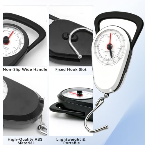 Luggage Weight Scale with Hook (White & Black)