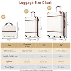 Luggage Set 2 Piece (Vintage Luggage / White(12+20+24))