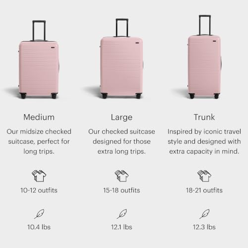 Medium Checked Luggage (Blush Pink)