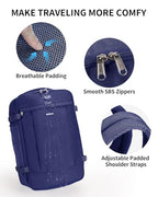 18" Travel Backpack Airlines Approved Personal Item Bag Women Navy (Navy Blue / 18 inch underseat)