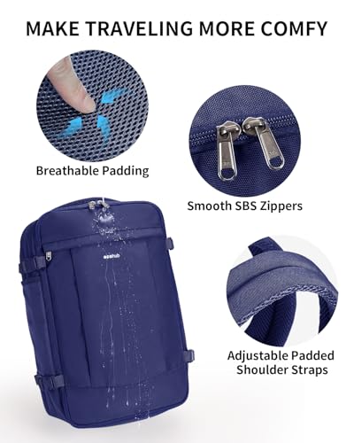 18" Travel Backpack Airlines Approved Personal Item Bag Women Navy (Navy Blue / 18 inch underseat)