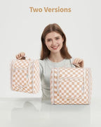 Large Hanging Travel Toiletry Bag for Women (C-Light Checkerboard-1 / Large)
