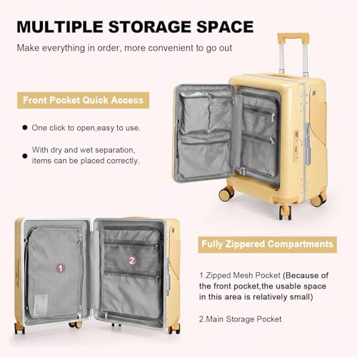 Ride On Luggage with Front Pocket (Yellow)