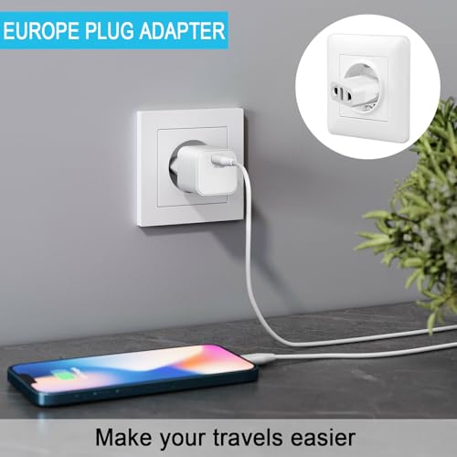 6 Pack European Travel Plug Adapter (6 Pack White)