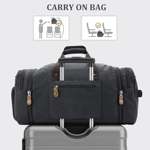 Canvas Duffle Bag (Dark Grey / X-Large-60L (With Shoe Compartment))
