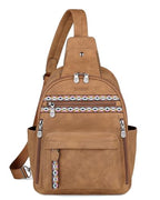 Large Sling Bag for Women (Camel Brown Nubuck Style)