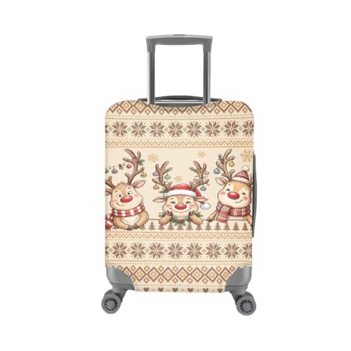 Carry On Luggage Cover Christmas Suitcase Cover (L(for 26-29 inch luggage) / Reindeer Snowflake)