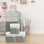 14.4" x 10" Slim Large Fabric Storage Bin (Grey / Slim - 14.4" x 10" x 8.5")