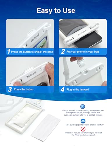 Waterproof Phone Pouch (1 Pack - White8.0")