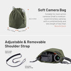 OneGo Drawstring Small Camera Bag Soft Cute Camera Pouch Handbag (Forest)
