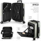 20 Inch Carry On Luggage 22x14x9 Airline Approved Suitcase (Carry-on 20 Inch / Sage Green)