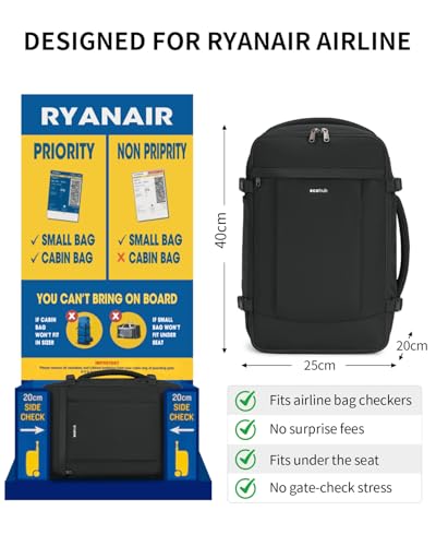 17'' Travel Backpack Airlines Approved Personal Item Carry On Bag Black (Black / 17 inch underseat)