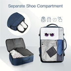 55L Extra Large Travel Backpack for Men (Blue / 3X-Large(22"x14"x10"))