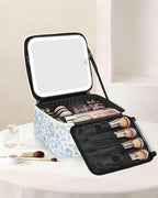 Makeup Bag with LED Mirror (A-Small / 02-Floral Print)